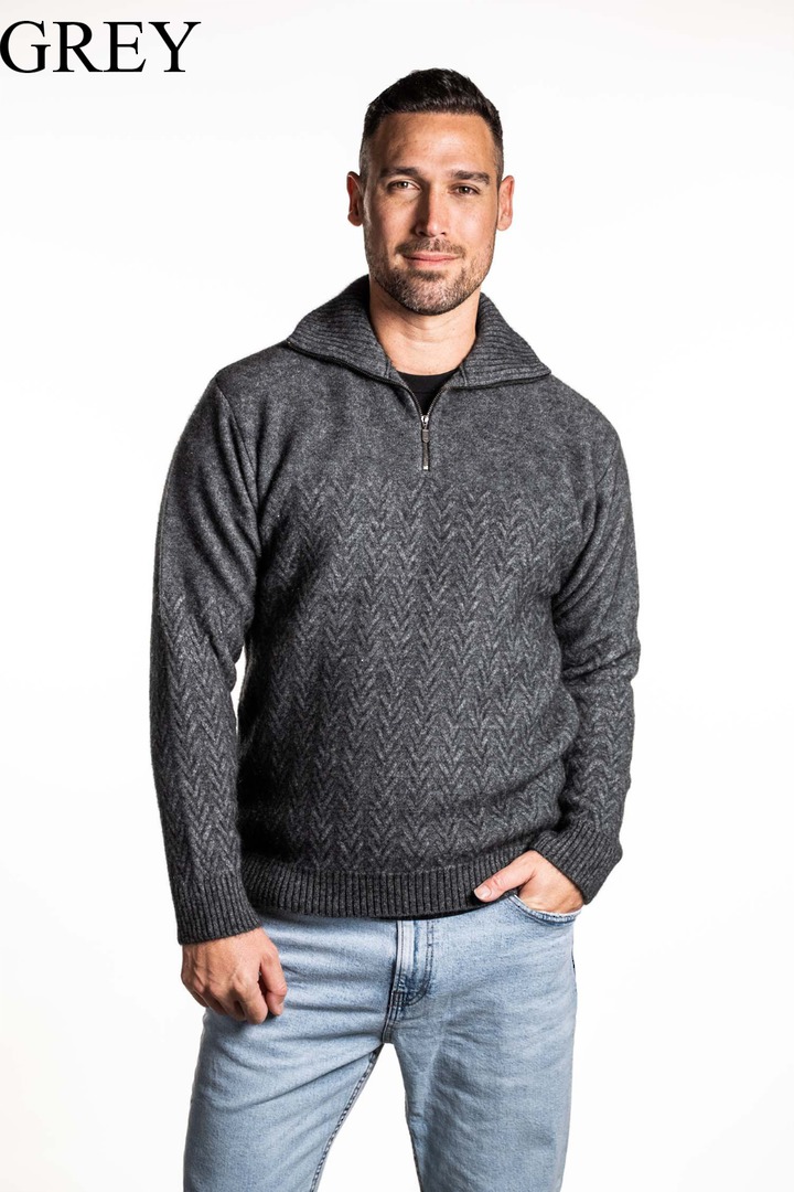 Koru Merino Possum Zip Collar Jumper image 1